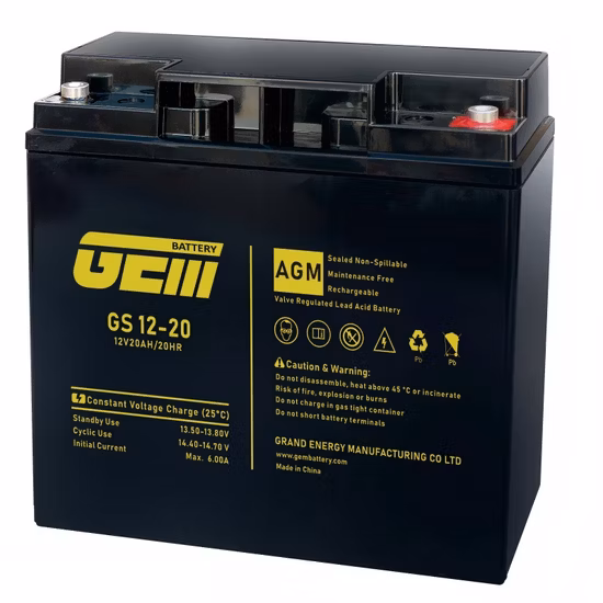 공장 가격 12V 20ah 충전식 교체 UPS 배터리 백업 전원 SLA VRLA 딥 사이클 배터리